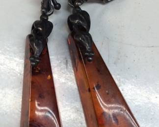 ANTIQUE CZECHOSLOVAKIAN AMBER EARRINGS