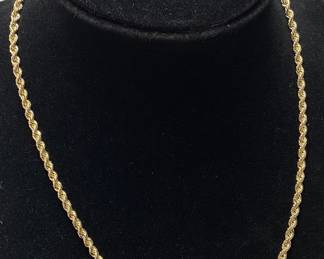 10kt GOLD ROPE NECKLACE, 7.9g, 18’’L