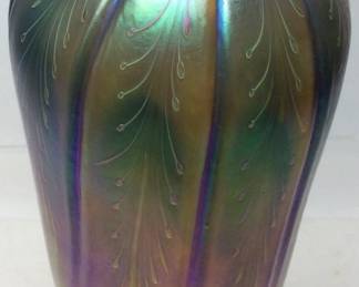 ERIC DANDURAND IRIDESCENT ART GLASS VASE