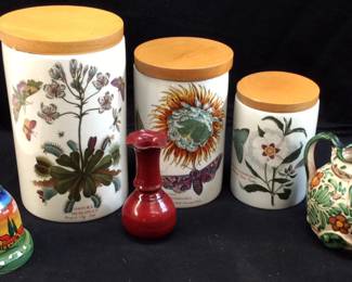 KITCHEN CANNISTERS, VASE, BELL