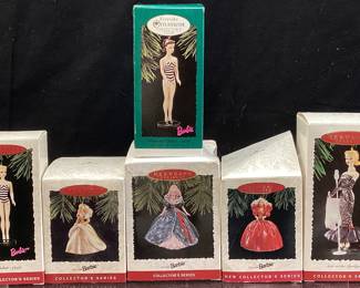  (6) ASSORTED BARBIE COLLECTIBLE KEEPSAKE ORNAMENTS
