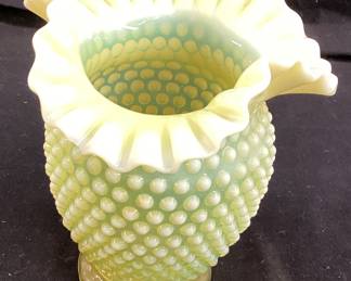 VTG. FENTON HOBNAIL URANIUM OPALESCENT VASE