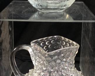  VTG LILY OF THE VALLEY & HOBNAIL PITCHERS