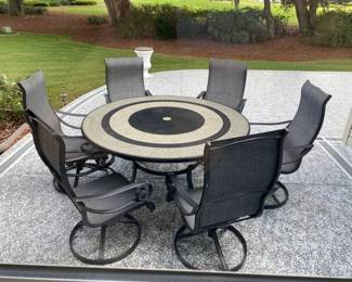 Patio Table and 6 Swivel Chairs