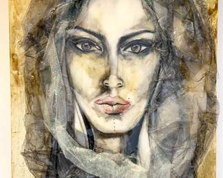 ReemaAmeer BehindEveryStrongWomenAStory 24x30mixmediaresinonwoodboard $2400