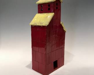 WillVanDyke FireEngineRedGrainElevator,LowFireClay 12x5x5 $275