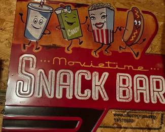 METAL SIGN MOVIETIME SNACK BAR