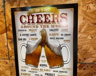 METAL SIGN CHEERS