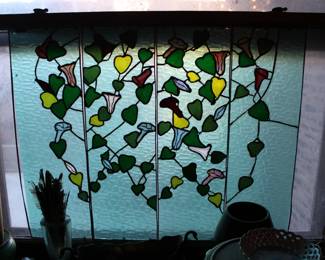 Four panel leaded glass window