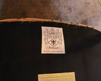 Label on the Southwood  Hepplewhite arm chair with inlay, c. 1970's