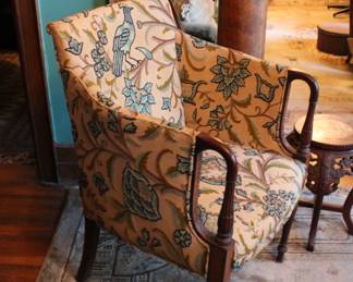 Label on the Southwood  Hepplewhite arm chair with inlay, c. 1970's