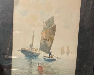 Old watercolor by William Clusmann (1859 - 1927) was active/lived in Illinois, Indiana