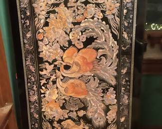 Large oriental lacquer wall art