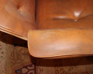 Vintage Eames style lounge chair and ottoman, as shown condition