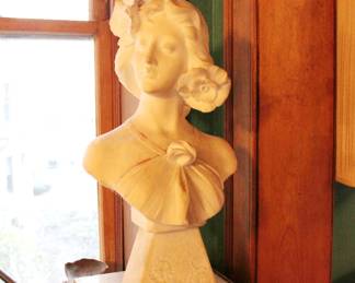 Large antique carved marble bust