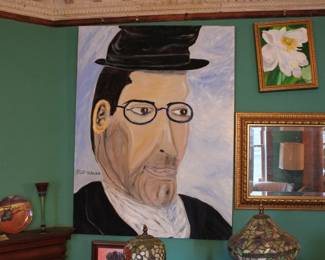 Large oil on canvas, portrait of a man, unframed