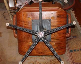 Vintage Eames style lounge chair and ottoman, as shown condition