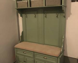 Entry Hall Tree / Mudroom Coat Rack w/ Bench & Storage