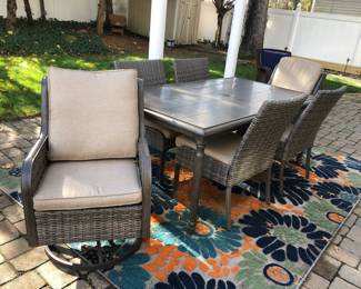 Hampton Bay Patio Table w/ 6 Chairs & Cushions (Cushions Stored Indoors)