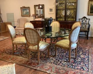 Glass and Iron table with Kreiss Chairs