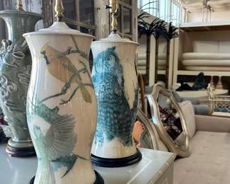 reverse painted / decoupage lamps