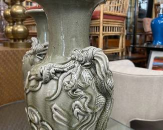 crackle glazed celadon lamps