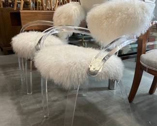 lucite Cherner style chairs