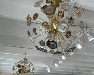 pair of agate sputnik chandeliers