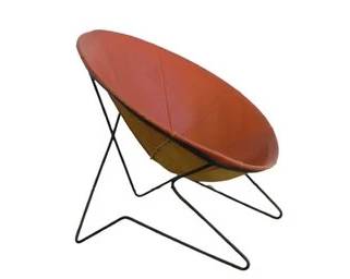 Mid-Century Modern Hoop Chair Steel Spring, Frederick Weinberg Style, Good Condition 1950s, 1960s, 1970s