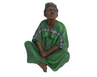 Reproduction Francisco Zuniga Ceramic Figurine Of Green Woman, Costa Rica, Mexico, Mexican Mexico City