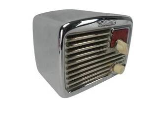 Silvertone, Art Deco, Tube Radio, Sears & Roebuck, 1930s, 1940s, Chrome, Silver, Great Decorator Piece