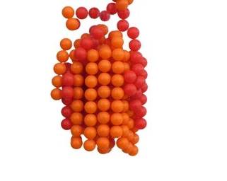 Verner PANTON, Danish Modern, Orange And Red Ball Pendant Light, Mid-Century Modern, Tangled, Some Broken Balls