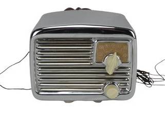 Silvertone, Art Deco, Tube Radio, Sears & Roebuck, 1930s, 1940s, Chrome, Silver, Great Decorator Piece