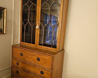 Solid cherry campaign cabinet