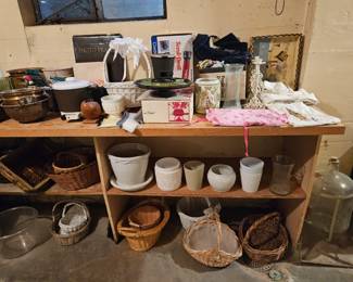 Gardening pots, brass kettles