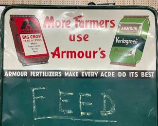 CLOSE UP TOP VIEW ARMOUR SIGN