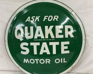 24IN. CONVEX QUAKER STATE MOTOR OIL SIGN