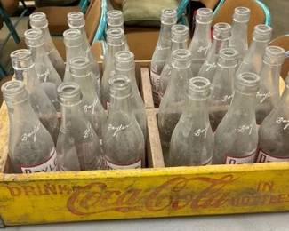COCA COLA CARRIER W/ VARIOUS BOTTLES