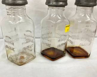 GLASS EMB. OIL BOTTLES