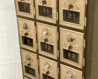 CLOSEUP VIEW POSTAL CABINET