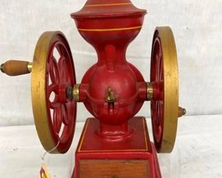 RED WAGON DOUBLE WHEEL COFFEE GRINDER
