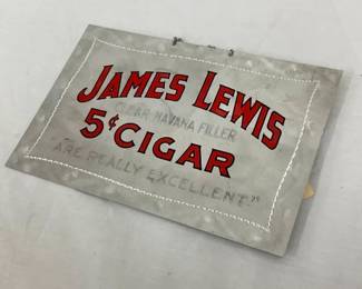 ALUM. JAMES LEWIS CIGAR SIGN