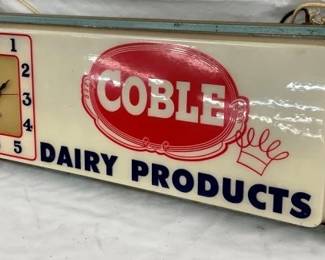 26X9 COBLE DAIRY PRODUCT LIGHTED CLOCK