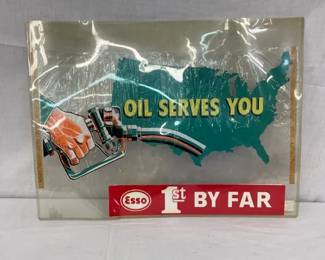 ESSO OIL SERVES YOU WINDOW STICKER