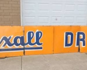 PORC. 6 PANEL REXALL DRUGS SIGN