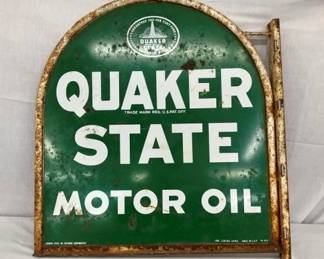 1962 QUAKER STATE MOTOR OIL SIGN