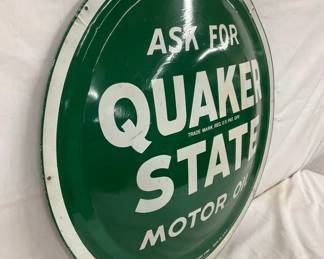 24IN. CONVEX QUAKER STATE MOTOR OIL SIGN
