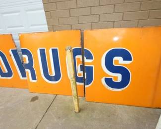PORC. 6 PANEL REXALL DRUGS SIGN