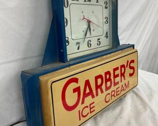 CLOSE UP VIEW GARBER'S ICE CREAM CLOCK