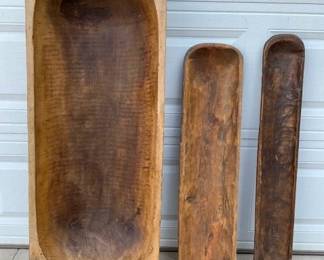 PRIMTIVE WOODEN DOUGH BOWLS